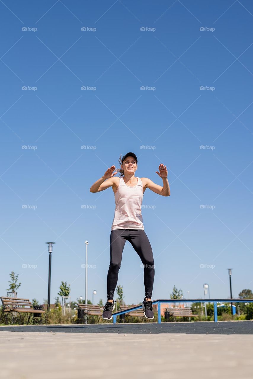 woman working out outdoors