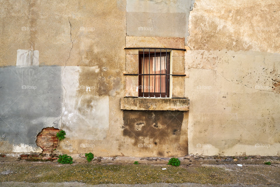 Close-up of old house in barcelona