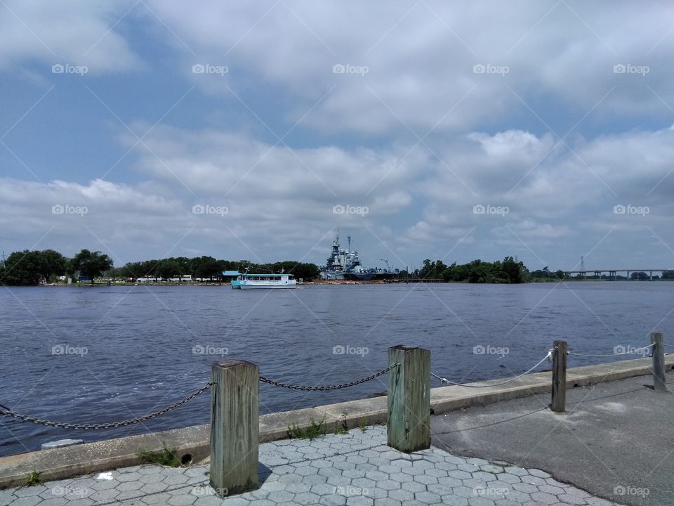 Battleship Memorial Wilmington North Carolina Cape Fear River Ferry Waterfront