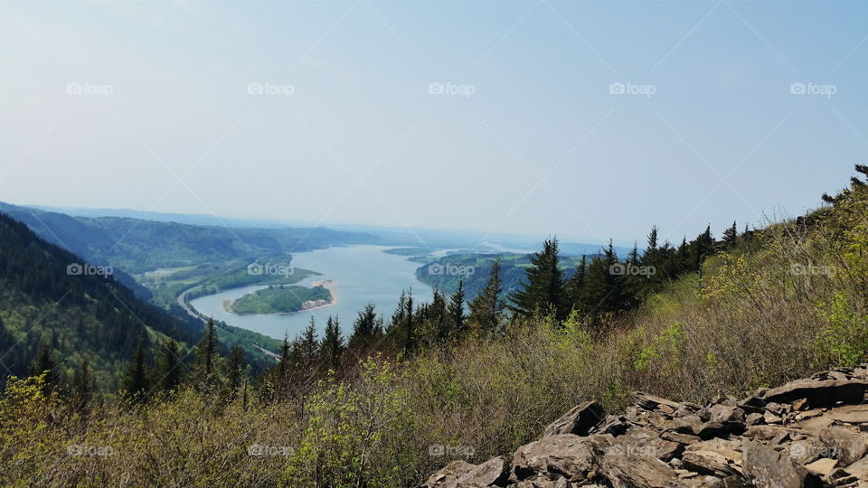 Columbia River Gorge. Angels Rest hike in Columbia River Gorge