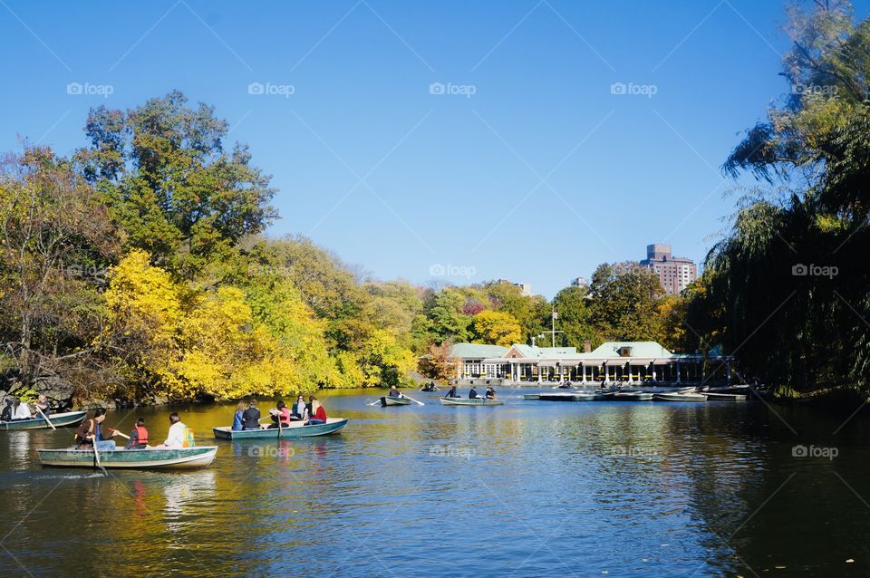 Boating on Central Park lake