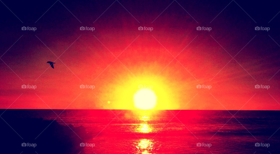 Sunset over Indian Ocean.
