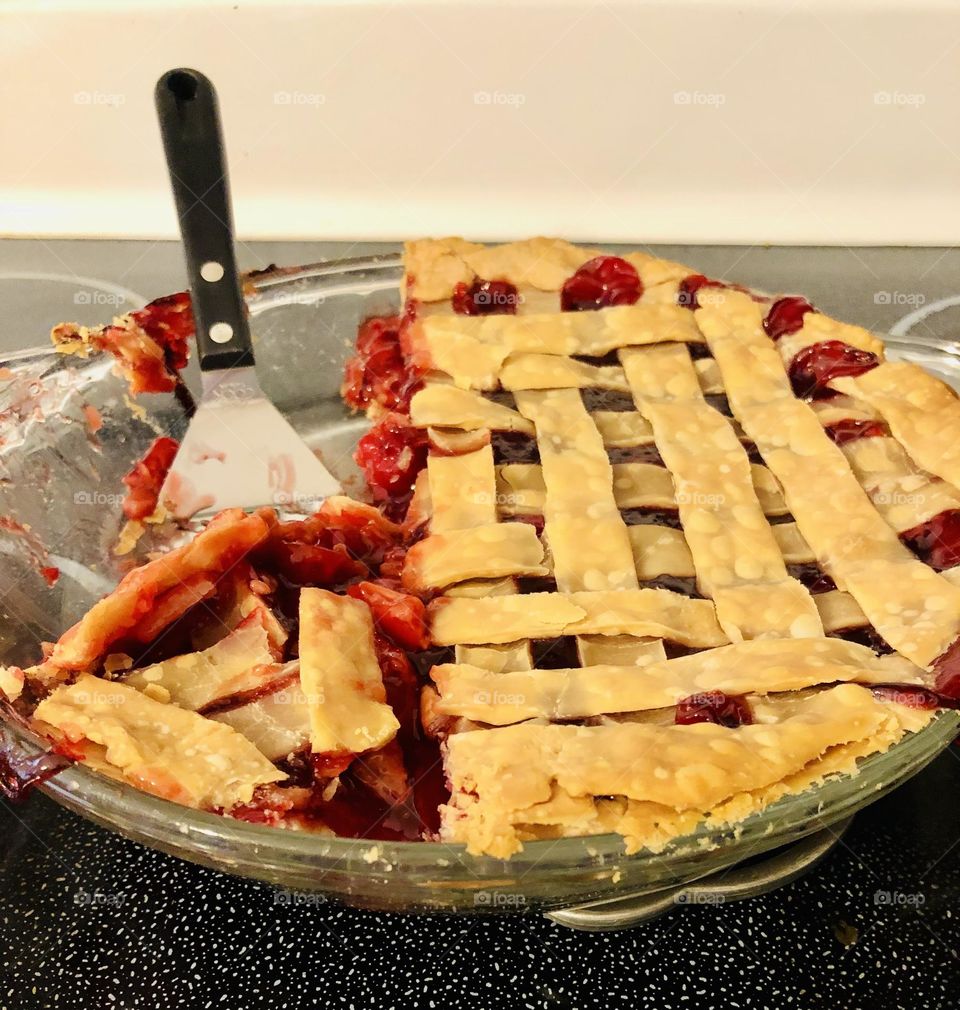 Fresh homemade cherry pie