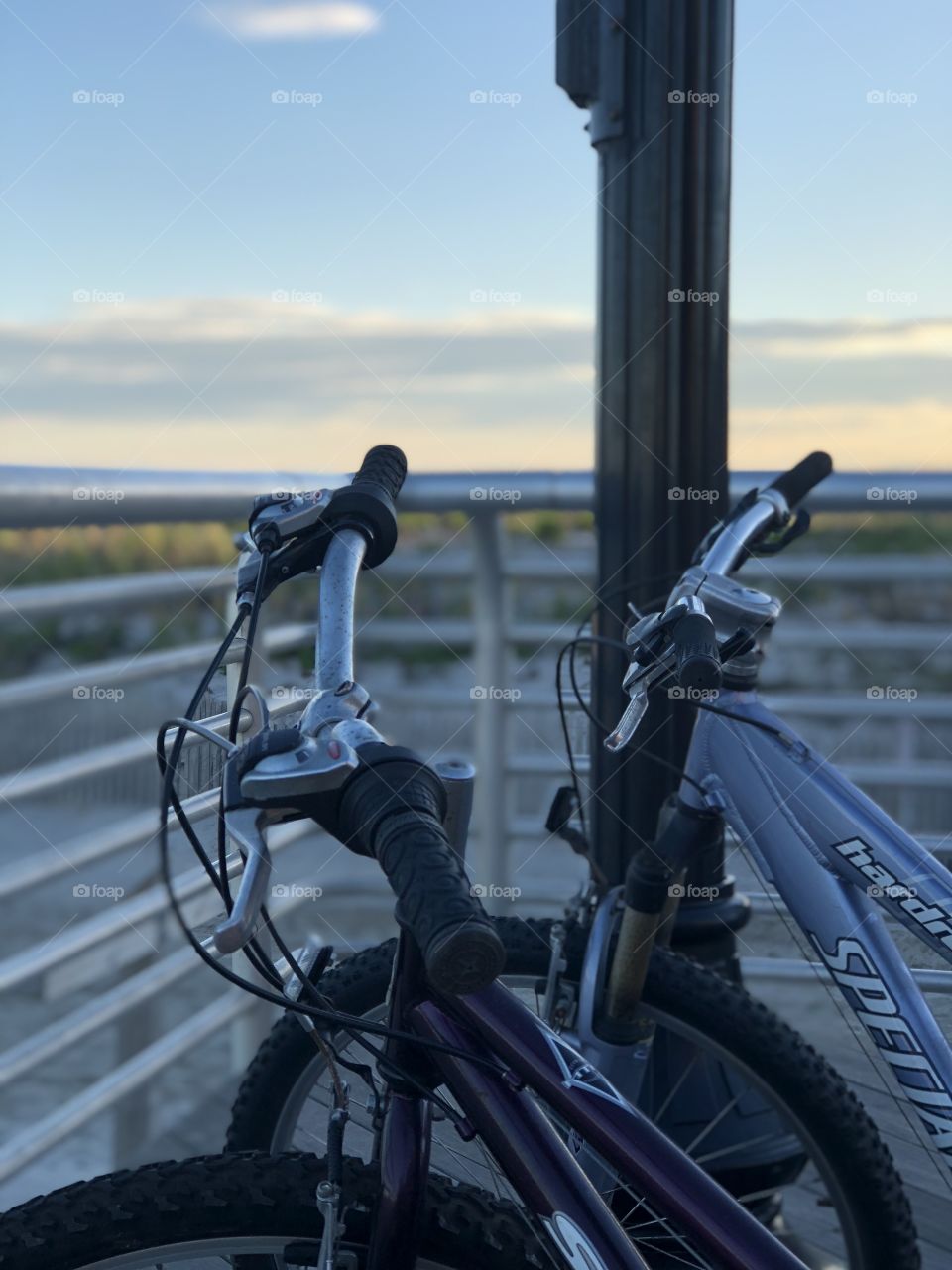 Mountain bikes on Long Beach Boardwalk.