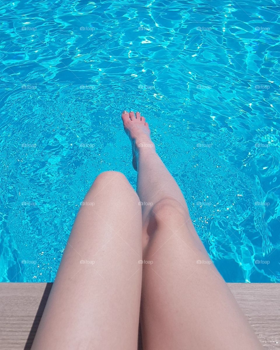 legs in pool