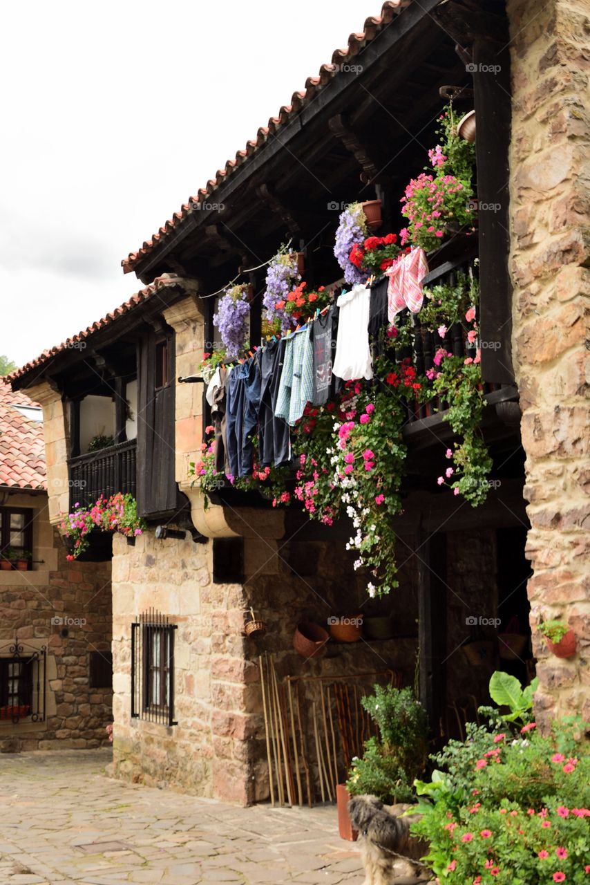 Drying laundry in the balcony