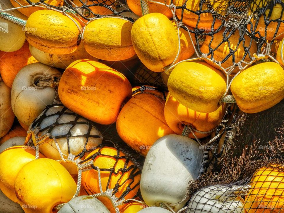 Fishing nets and buoy