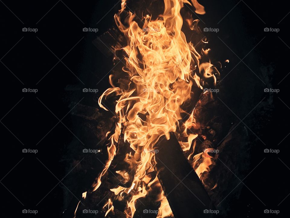 Close up of campfire