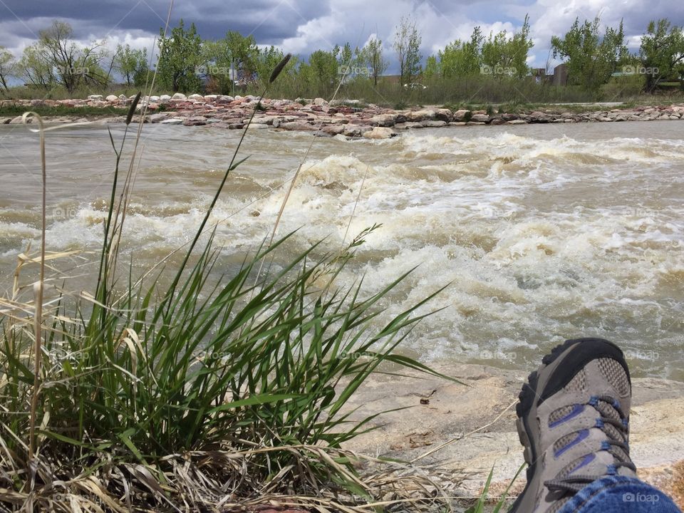 Relaxing River Hike. Sitting along the banks of the river