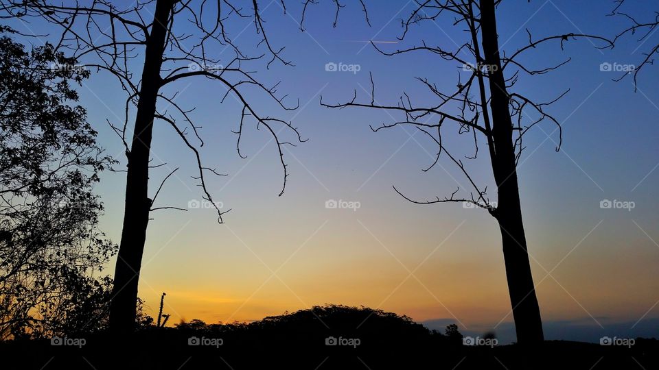 twilight atmosphere in the mountains