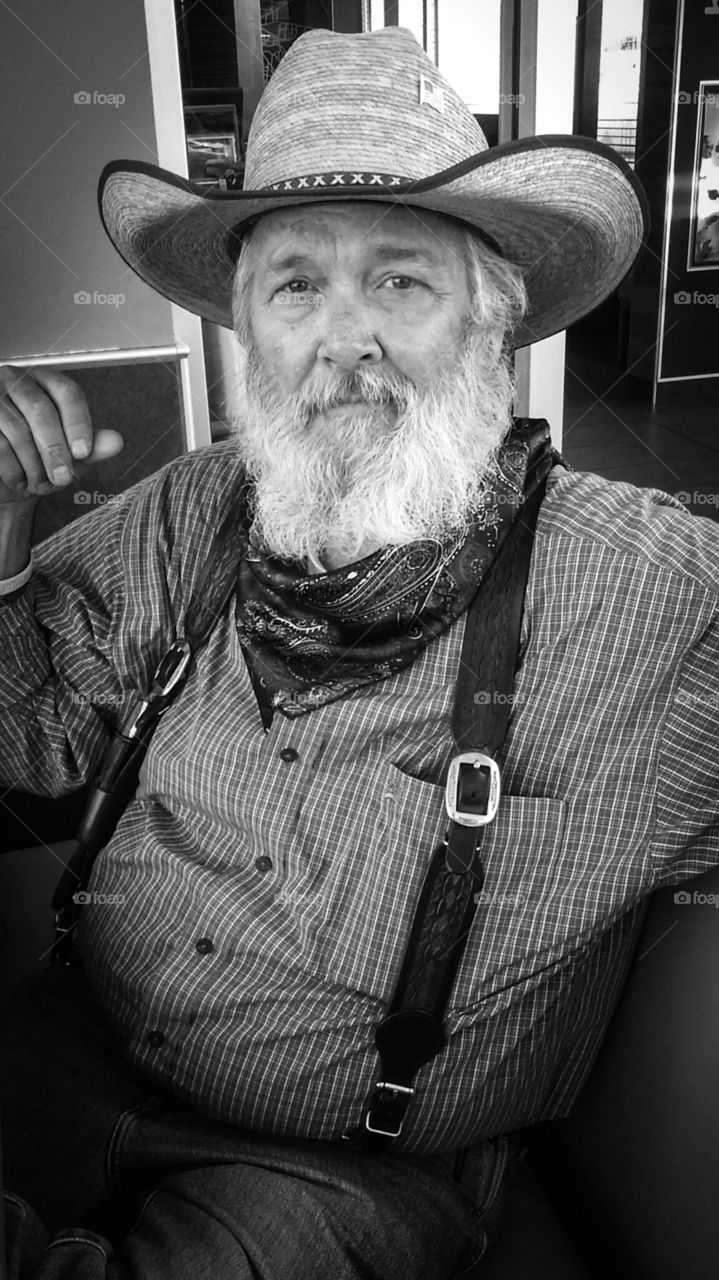 black & white cowboy