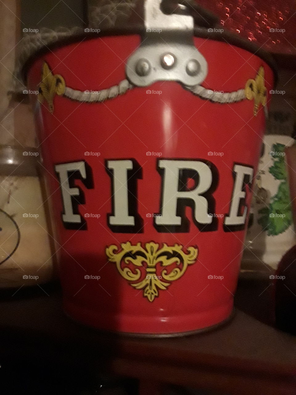 antique fire bucket
