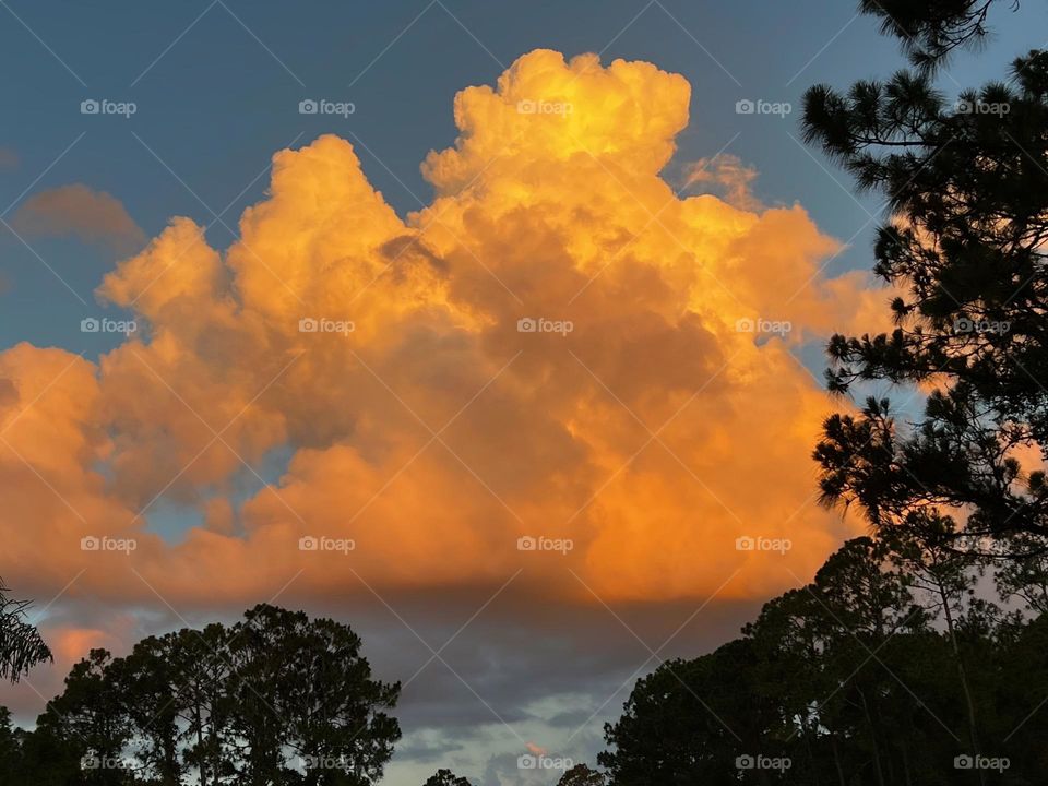 Amazing orange Autumn cloud.