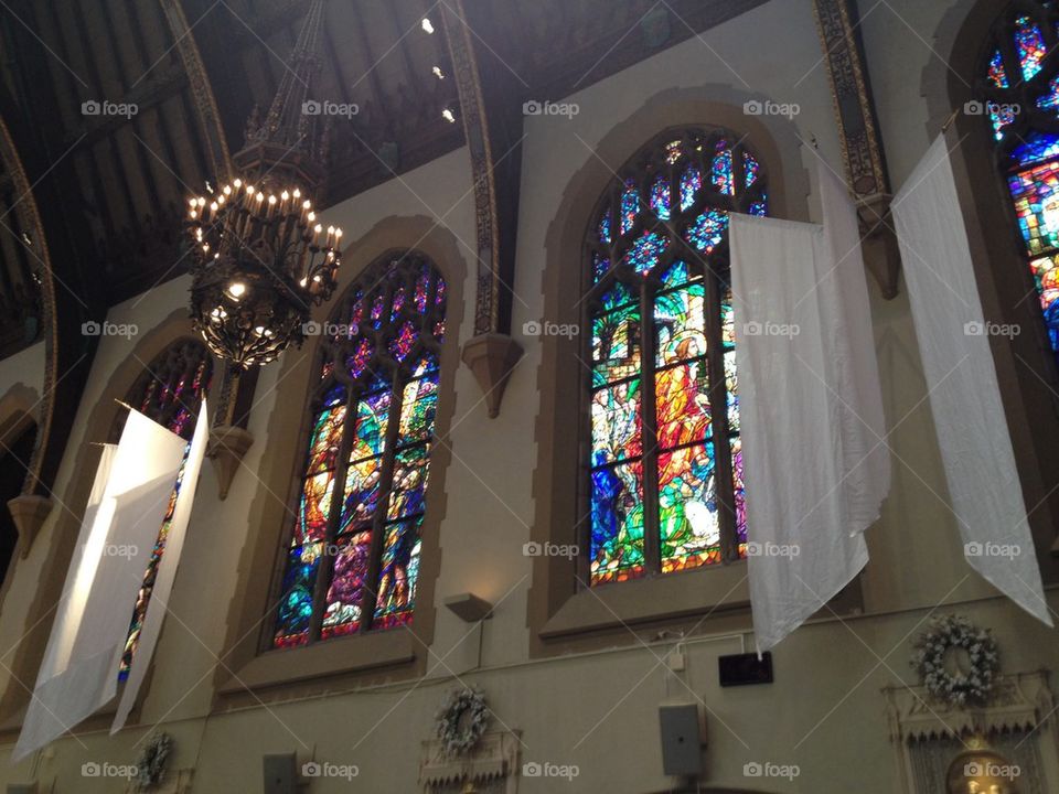Stained glass church