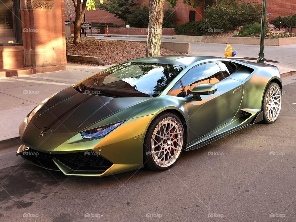 A Lamborghini Huracàn in downtown Colorado Springs