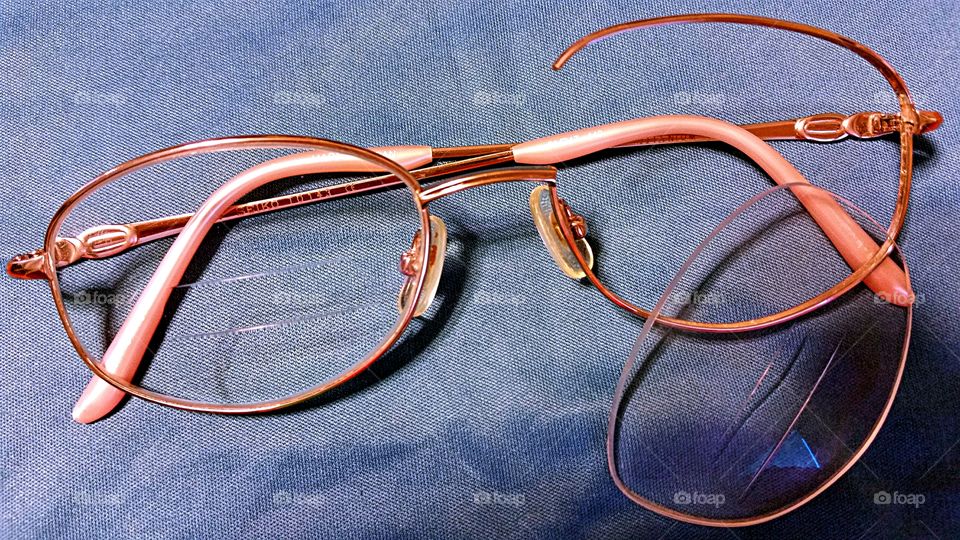 Oops!. Oops, broken eyeglass frame & popped out lens!