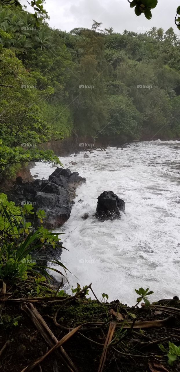 Hawaii Big Island crashing waves
