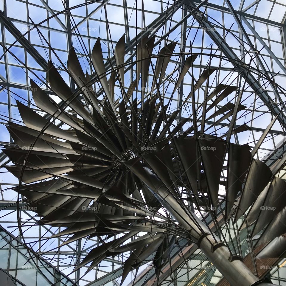 Metal spiral sculpture 
