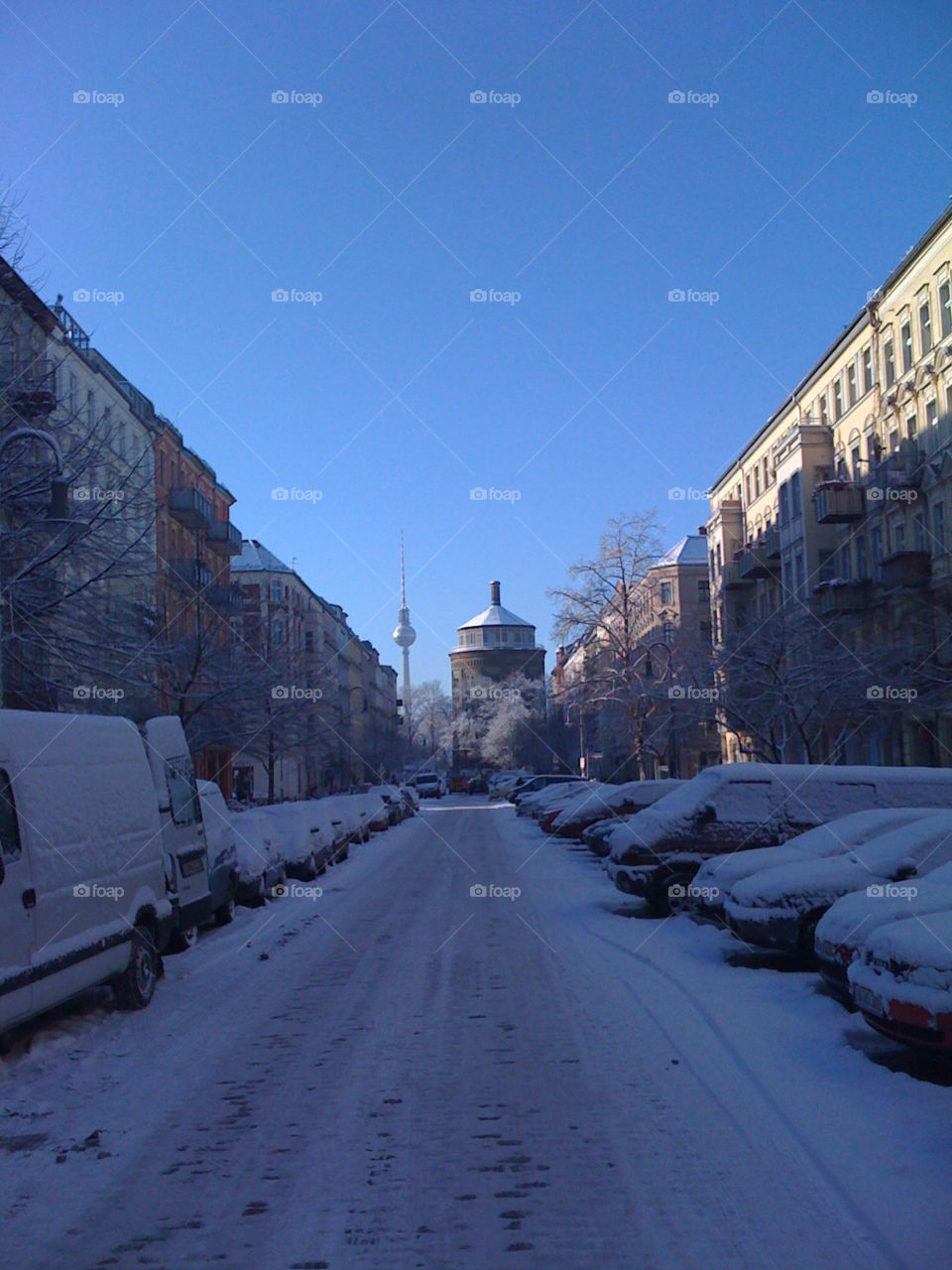snow street berlin watertower by aflasbar