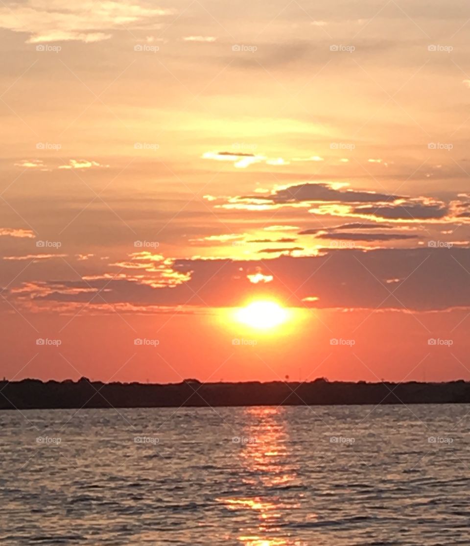 Beach sunset. 