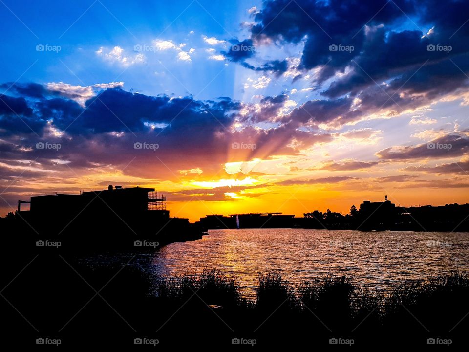 Sunset Over The Lake