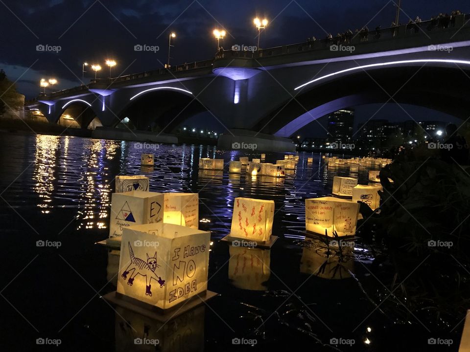 Water lanterns on the scioto River