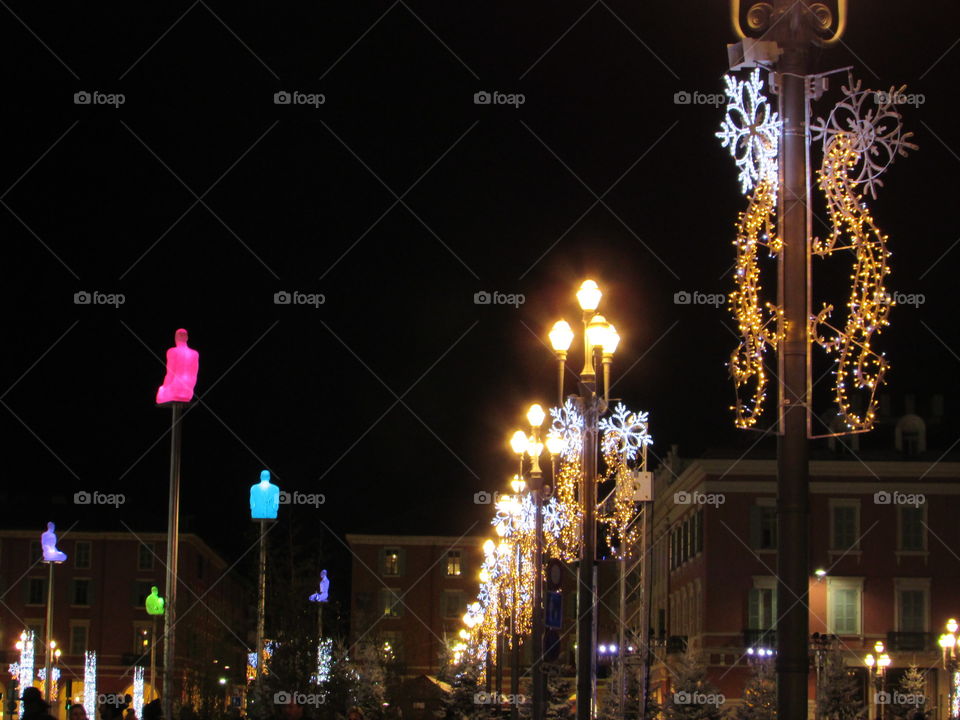 The amazing square of Nice in France with th statues