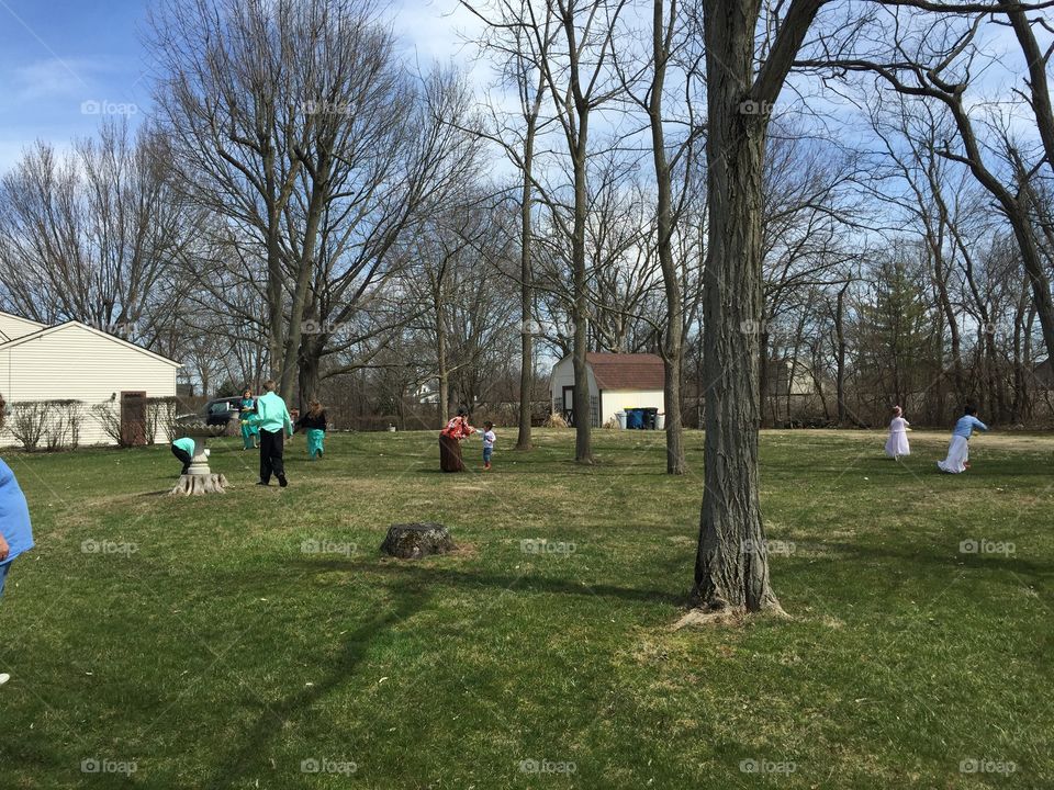 Easter Sunday . Egg hunt 