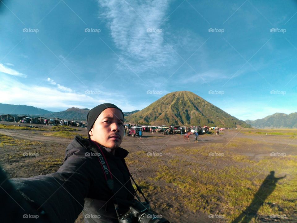 Selfie in front of Mount Bromo, East Java.