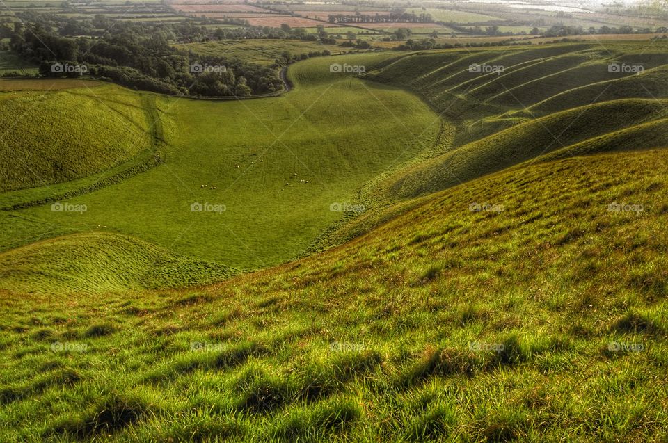 Valley. White horse of uffington Oxfordshire England uk