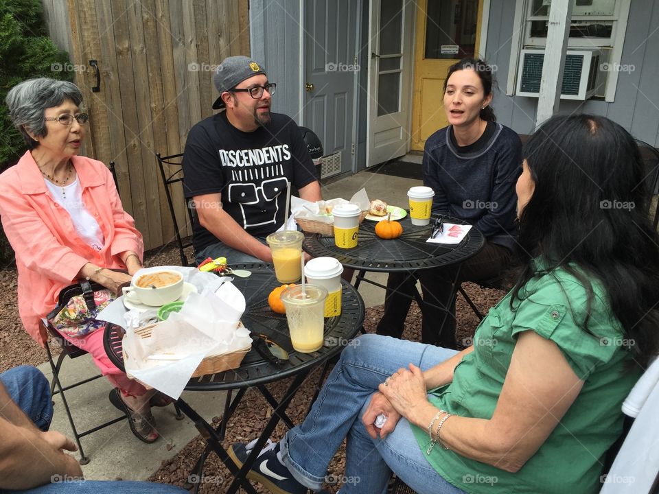 Enjoying lunch. Family get together 