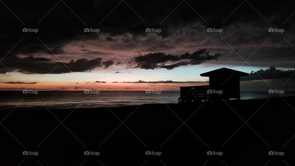 beach house and sunset at Venice Beach Florida
