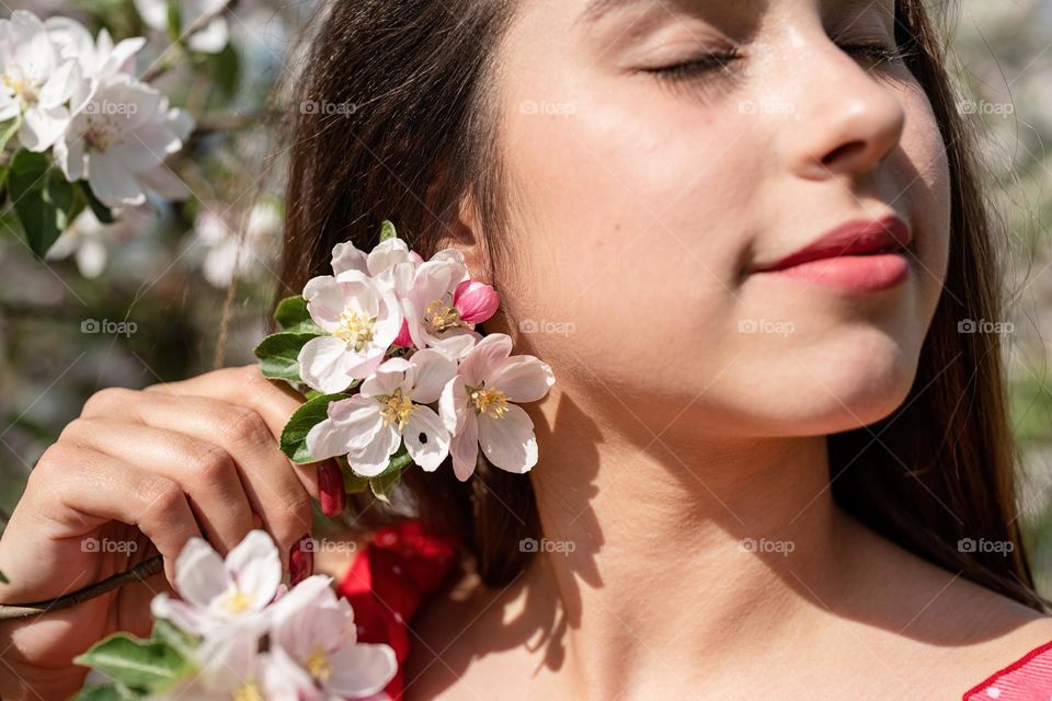 woman in spring