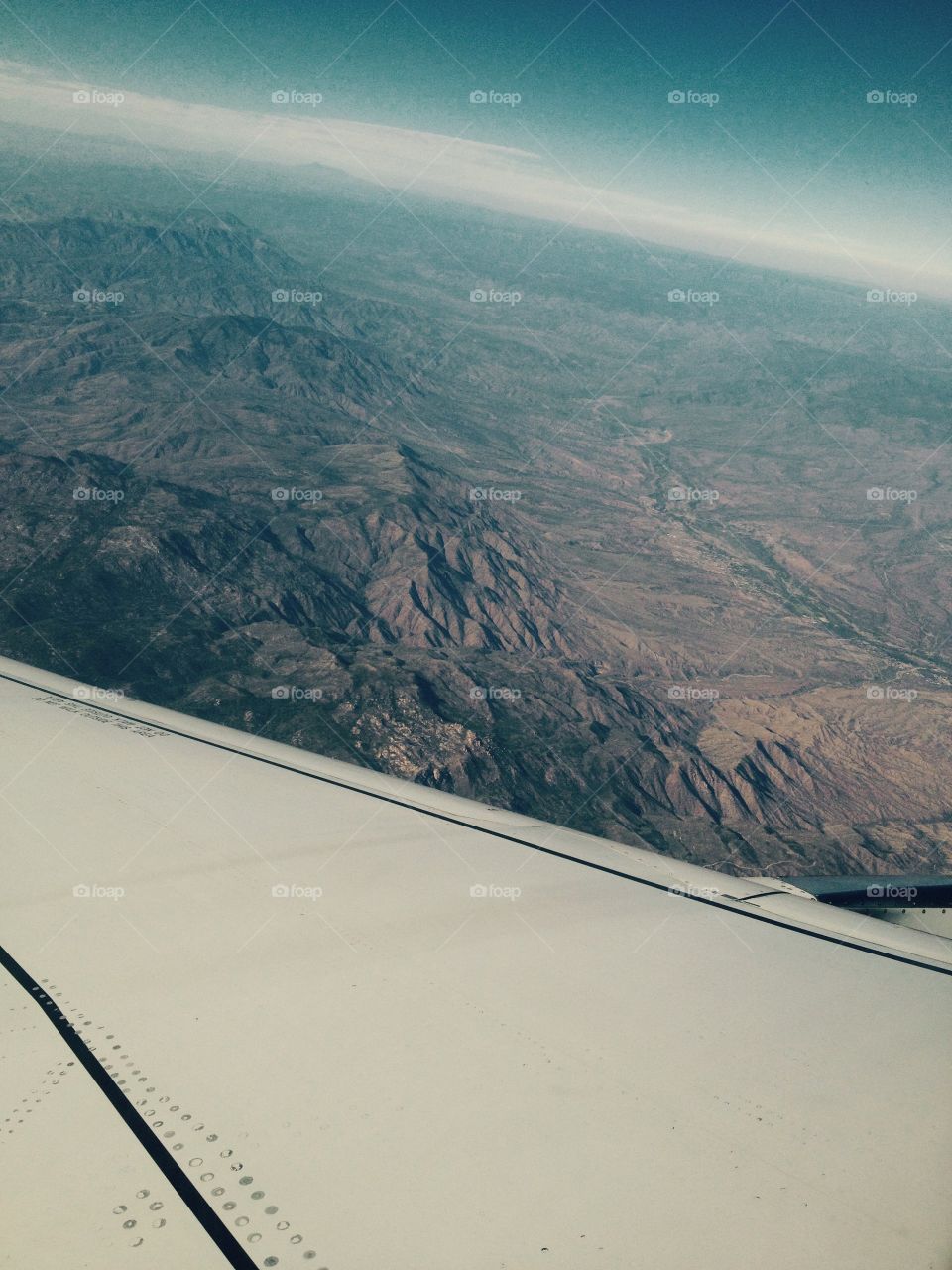 Flying over desert
