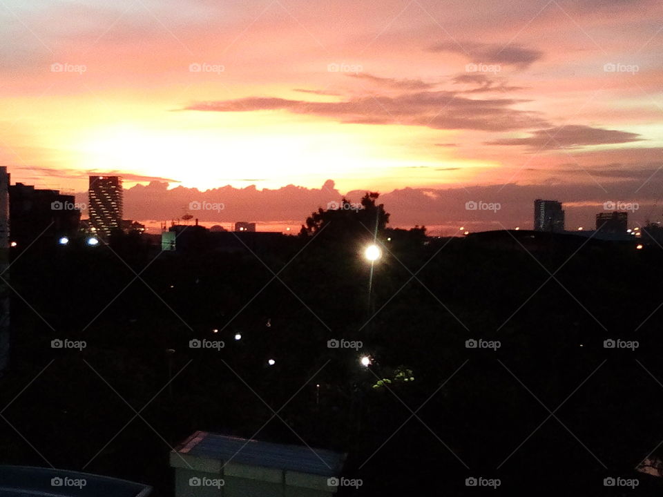 sunset in bangkok