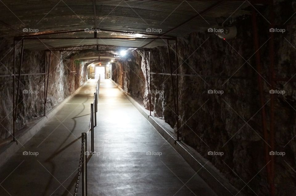 Tunnel under rock.  Photo taken ar the Hoover dam.