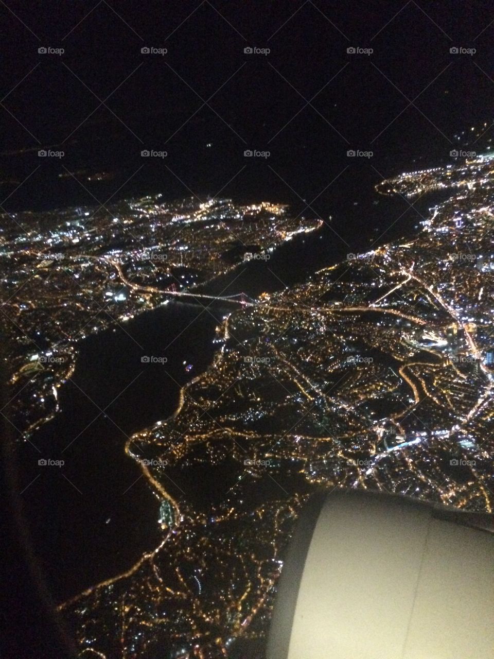 View of Istanbul from airplane 