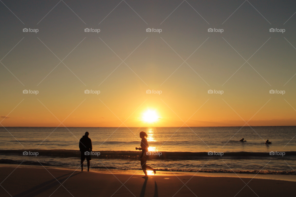 sport beach ocean sunset by Elina