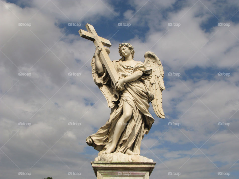 Statue bathed in sunlight