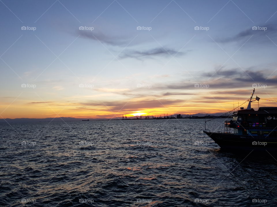 Beautiful sunset in Thessaloniki.