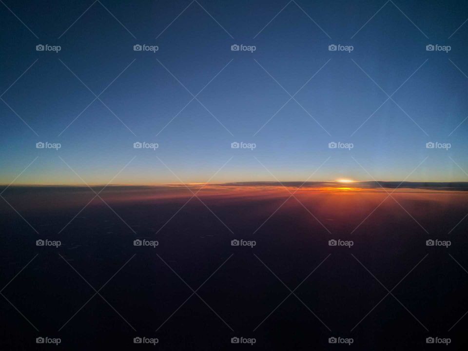 Sunset as seen from a plane
