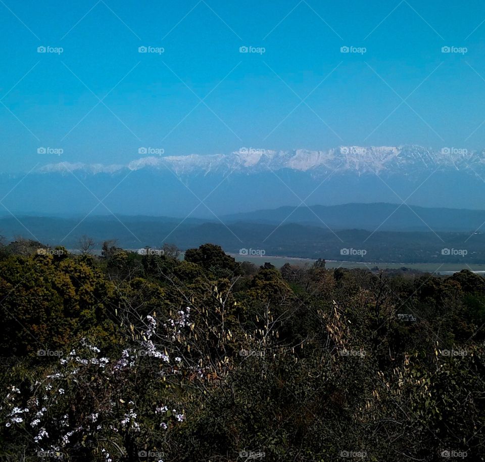 Snow capped mountains