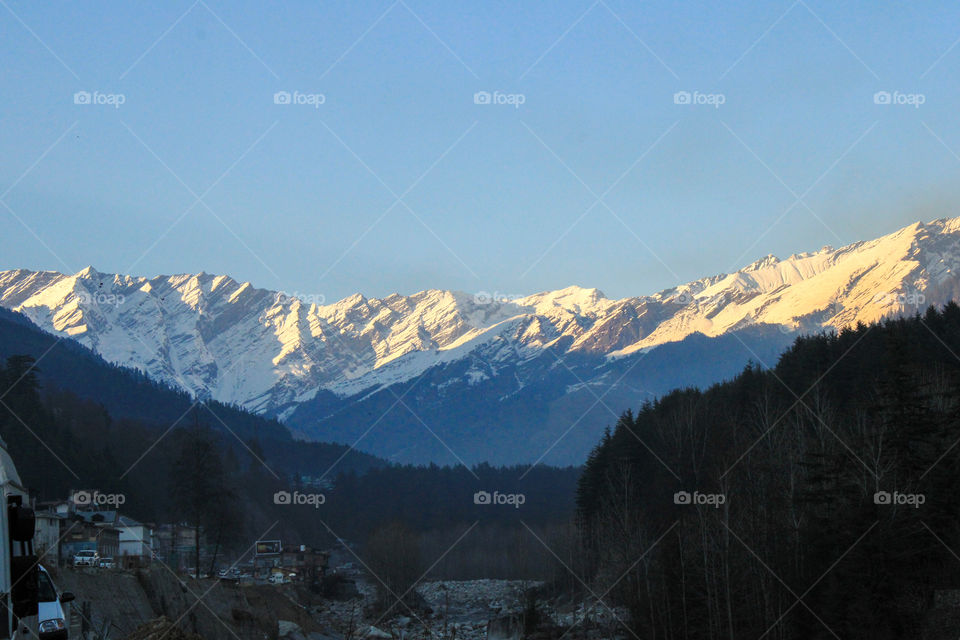 Mountains with snow are best for muted colors