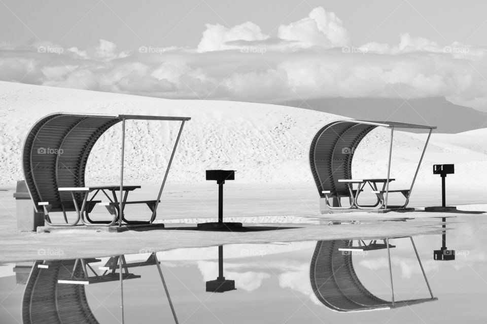 Picnic area in White Sands New Mexico