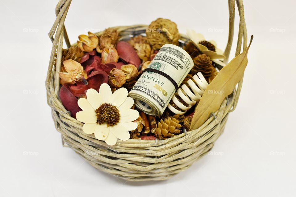 Money into the basket 