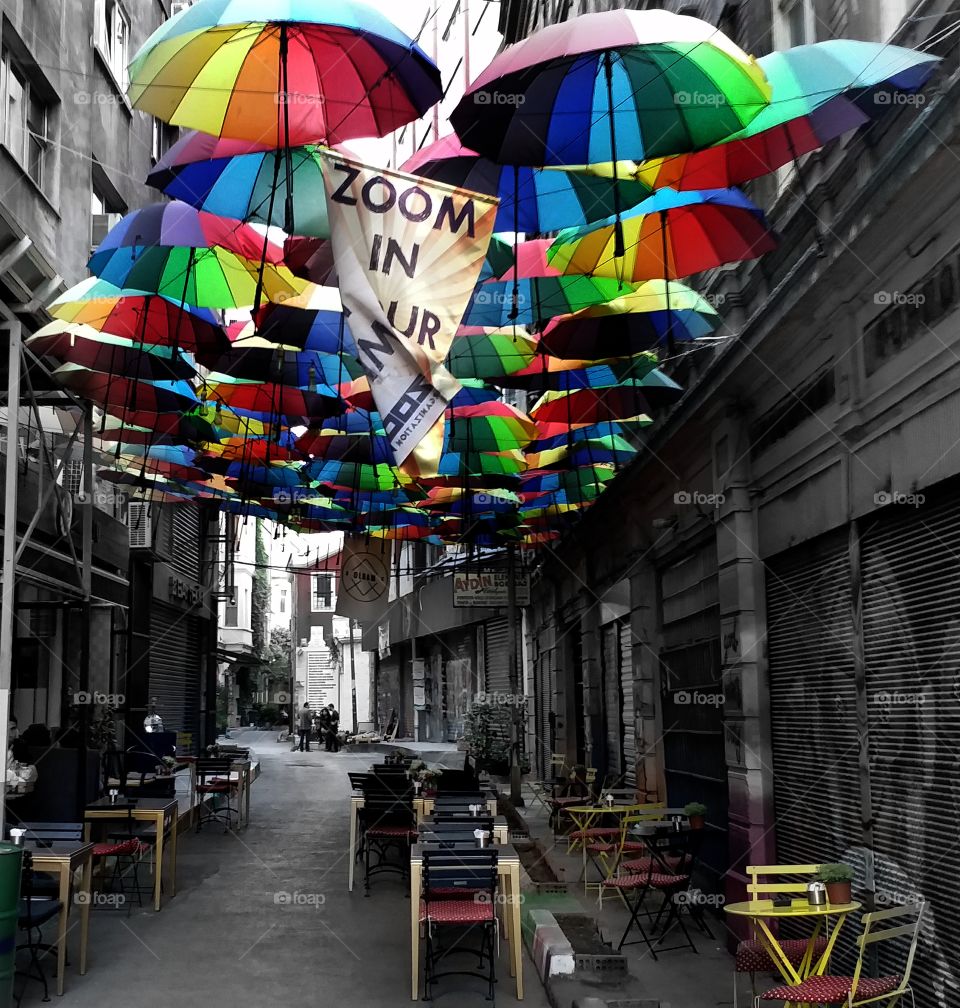 Street umbrellas