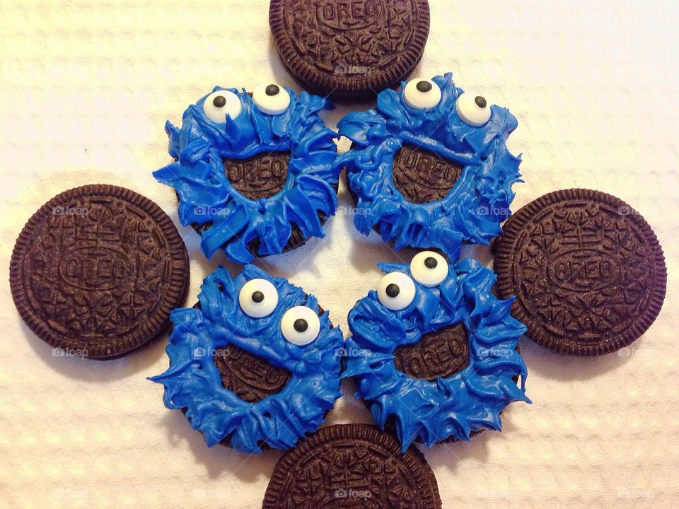 Having fun with some delicious Oreo cookies!