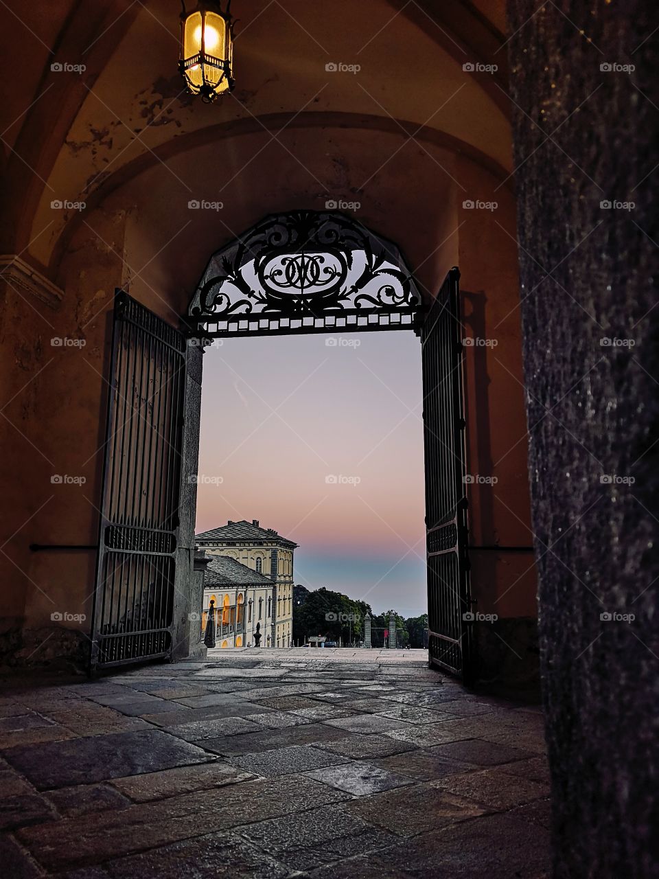 Sacred door on the sunset