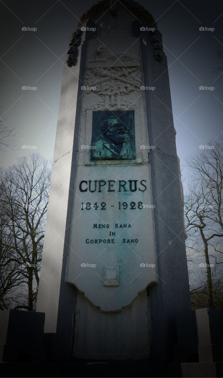 Statue for Cuperus in a park in Antwerp, Belgium.