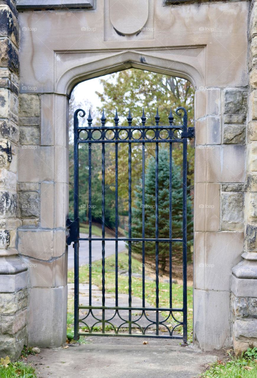 Unique entry with iron gate